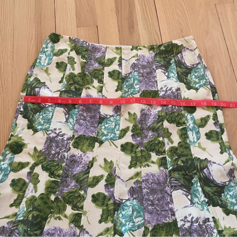 Ann Taylor Floral Cotton/Silk Knee Length Easter Skirt 10 - Picture 6 of 7